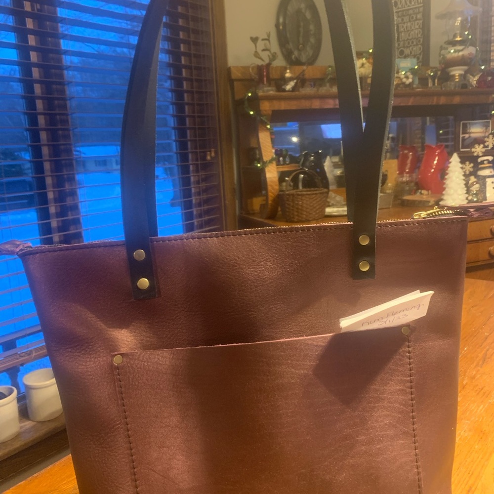 NEW Portland Leather Goods Medium Disco Zipper Tote!